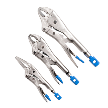 3Pce Long Nose & Curved Jaw Locking Plier Set Kincrome K40078