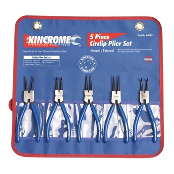 Circlip Plier Set & Mini Set 5 Piece Ea 175mm (7") Kincrome K4040