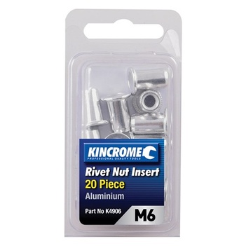 Rivet Nut Insert M6 (Aluminium) - 20 Pack Kincrome K4906