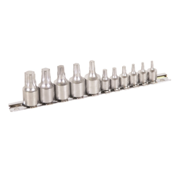 TORX® Socket Set on Rail 11 Piece 1/4" & 3/8" Square Drive On Clip Rail Kincrome K5025
