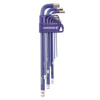 Ball Point Hex Key Set Long Series 9 Piece Metric kincrome K5043