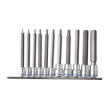 Hex Socket Set Long Series 11 Piece 1/4" & 3/8 Drive metric Kincrome K5223