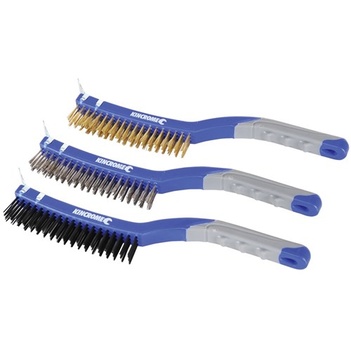 Wire Brush Set Large 3 Piece 3 x 19 Row Bristles Kincrome K6370