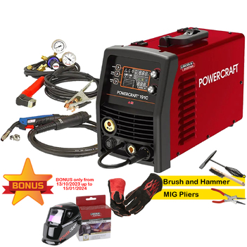 POWERCRAFT® 191C 3 IN 1 MIG Welder with Bonus Helmet & Accessories Box only up to 15 January 2024 K69072-1E