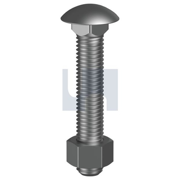 M10 X 40mm Zinc Plated (RoHS Compliant) Finish Cup Head Bolt & Nut Class 10.9 Metric Hobson KBC10ZCM100040 Pack of 150