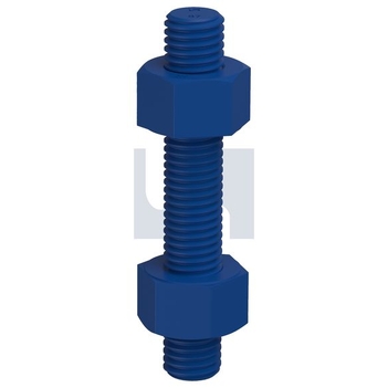 1/2UNC X 75 ASTM M193 / A194 GR B7+2H Xylan Blue Finish Stud Bolt & Nut Kit Hobson KSPB7BC0500075