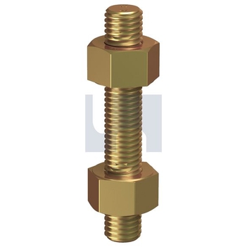 1/2UNC X 55 ASTM A193 / A194 GR B7+2H Zinc Yellow Passivate Finish Stud Bolt & Nut Kit Hobson KSPB7YC0500055