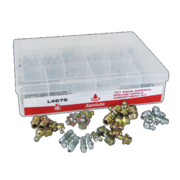 Industrial Grease Nipple Assortment Kit 101 Piece Alemlube L4675