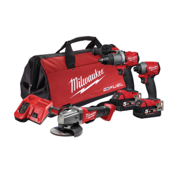 M18 FUEL™ 3 Piece Power Pack 3A2 (FPD2,FID2,CAG125XPD)- 5Ah Kit Milwaukee M18FPP3A2-502B
