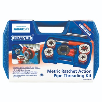 Draper Ratchet Metric Thread Kit M16, 20, 25 & 32 Conduit Sutton Tools M4550001 main image