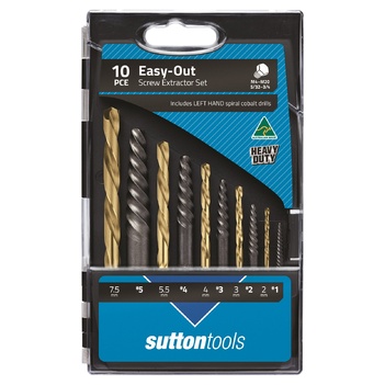 Sutton Screw Extractor Set 10Pce 2.0 to 7.5mm L/H Drills M603S20L