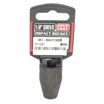 Impact Socket With Hang Tab 1/2" Drive 6 Point 8mm M7  M7-MA411M08