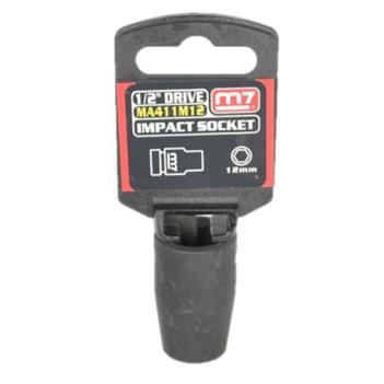 Impact Socket With Hang Tab 1/2" Drive 6 Point 12mm M7 M7-MA411M12