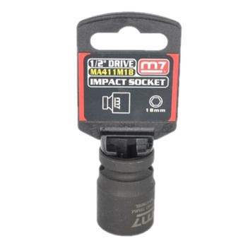 Impact Socket With Hang Tab 1/2" Drive 6 Point 18mm M7 M7-MA411M18