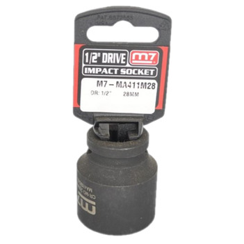 Impact Socket With Hang Tab 1/2" Drive 6 Point 28mm M7 M7-MA411M28