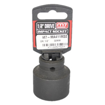 M7 Impact Socket With Hang Tab 1/2" DR 6 Point 32MM M7-MA411M32