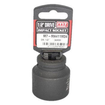 M7 Impact Socket With Hang Tab 1/2" DR 6 Point 34MM M7-MA411M34