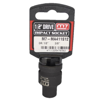 Impact Socket 1/2" DR 6 Point 3/8" M7 M7-MA411S12
