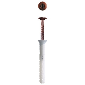 Zinc Plated (RoHS Compliant) Finish MNAF Hammer Screw Skirting Board Fix Dark Brown Hobson