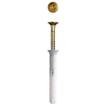 Zinc Plated (RoHS Compliant) Finish MNAF Hammer Screw Skirting Board Fixing Yellow Hobson