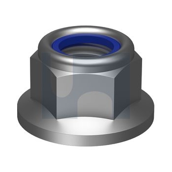 304 Stainless Finish Hex Flange Nyloc Nut (No Serr) Metric Hobson
