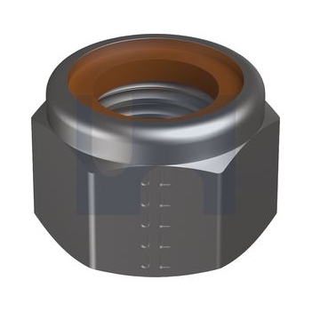 304 Stainless Finish High Temperature Nyloc Hex Nut Brown Ring Metric Hobson