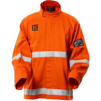 High Visibility Orange Welding Jacket with Reflective Trim Size MED Elliotts OPWJ30T1M