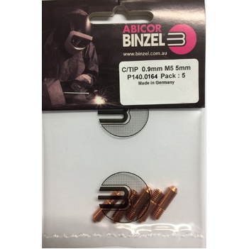 0.9mm M5 5mm Steel Contact Tip Pk: 5 Binzel P140.0164.5