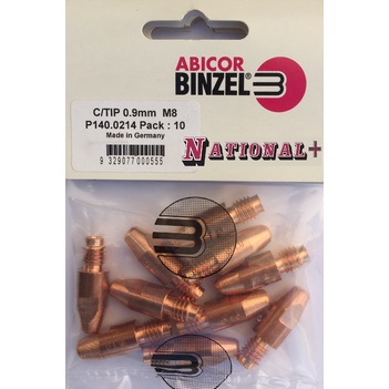 0.9mm Steel M8 10mm 30mm Binzel contact tip Pk:10 P140.0214 main image