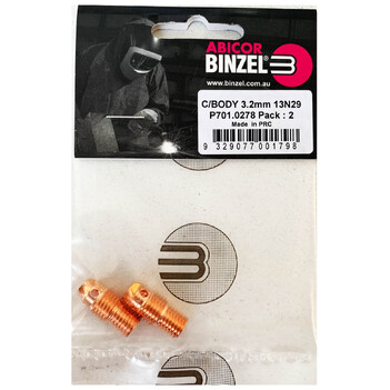Collet Body 3.2mm For 9/20 Torch 13N29 Binzel Abicor P701.0278 - Pack of 2 main image