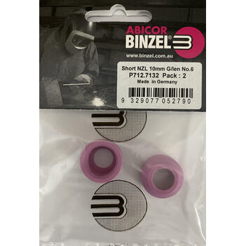 Gas lens Stubby Nozzel 10mm No.6 For 9/20 Torch Binzel P712.7132 Pack:2