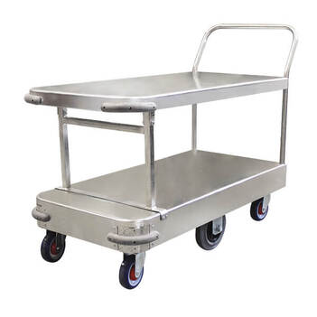 Wide Stock Trolley  6 Wheel Twin Platform Single Handle Richmond PGR201