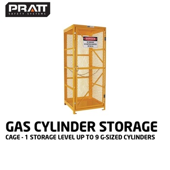 Gas Cylinder Storage Cage 1 Storage Level Up To 9 G-Sized Cylinders Pratt PSGC9V-FP