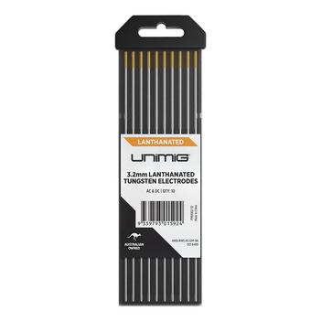 Lanthanated Tungsten Electrodes 3.2mm Unimig PTR0002-32 Pack of 10