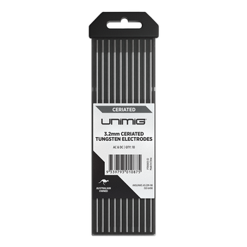 Ceriated Tungsten Electrodes 3.2mm Unimig PTR0003-32 Pack of 10
