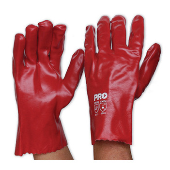 Red PVC Gloves 27cm Large Pro Choice PVC27 Pack of 12
