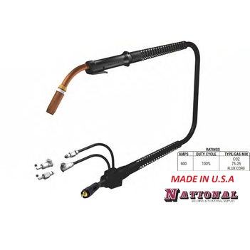 Water Cooled MIG Gun 600 Amps 4 Metres Euro Connection Profax PWCX-45-15