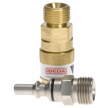 Quick Action Coupler Inert Gas EN561 Torch End 5/8 UNF M With 5/8 UNF M Pin