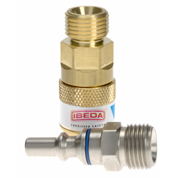 Quick Action Coupler Oxygen EN561 Torch End 5/8 UNF M With 5/8 UNF M Pin