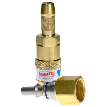 Quick Action Coupler Oxygen EN561 Torch End 10 mm Hose Tail With 5/8 UNF FM Pin