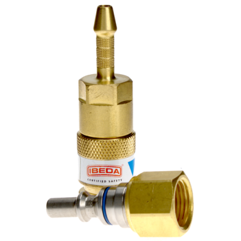 Quick Action Coupler Oxygen EN561 Torch End 5 mm Hose Tail With 5/8 UNF FM Pin