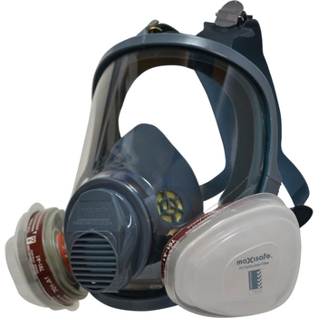 Full Face Silicone Respirator With A1P2 Filter - Large MaxiGuard R690P-L