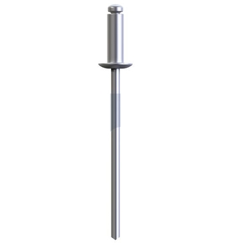 Plain Aluminium Finish Rivet Dome Head Open Hobson