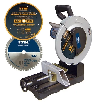 S14 Pro Kit 350mm Metal Cutting Saw 240V, INC. 66T TCT Mild Steel & 110T Cermet Stainless Steel Blade ITM S14-PROKIT