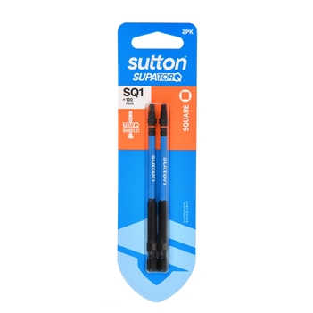 Screwdriver Bit S204 Supa TORQ Square/Robertson SQ1 100mm 2Pk Sutton Tools S204H02E01