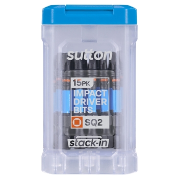 Screwdriver Bit S204 Supa TORQ Square SQ2 50mm Stack-In 15Pk Sutton Tools S204T15B02