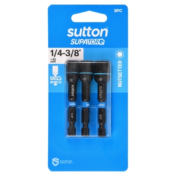 Nutsetter Bit S230 Supa TORQ Magnetic Set 1/4-3/8in 65mm 3Pc Sutton Tools S230S03CX