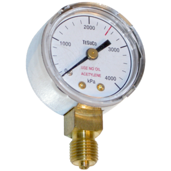 Pressure Gauge 0 - 4,000 kPa Acetylene For RC- Regulators SPRGC40AC