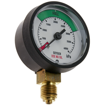 Pressure Gauge 0 - 1,600 kPa Oxygen 1/4" BSPP For RZ- Regulators