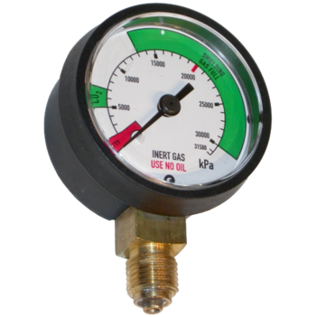 Pressure Gauge 0 - 30,000 kPa Inert Gas 1/4" BSPP For RZ- Regulators